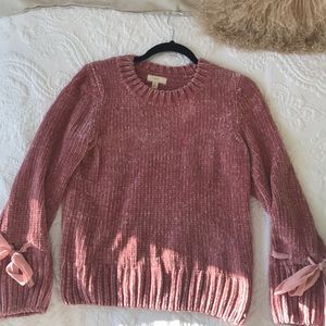 Plush chenille dusty pink sweater